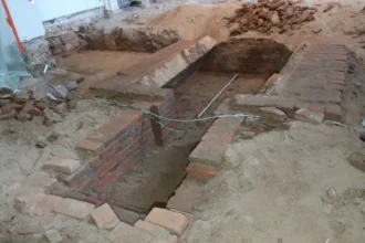 Once the floor was removed, it became clear something lay beneath the church