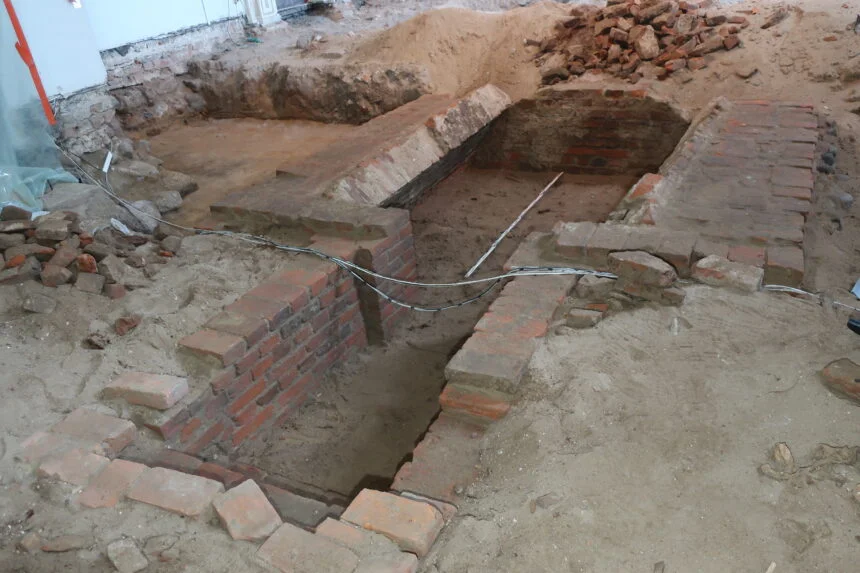 Once the floor was removed, it became clear something lay beneath the church